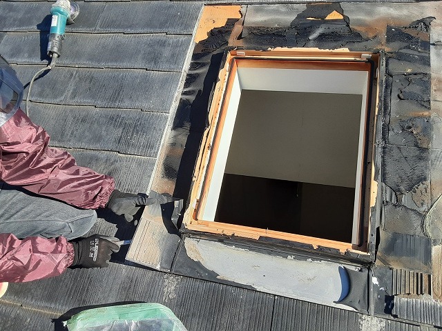 牛久市天窓撤去工事